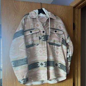 Pink and Gray Patterned Jacket